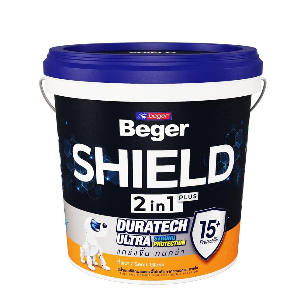 สีน้ำภายนอก ชนิดกึ่งเงา BEGER SHIELD 2IN1 เบส A 9 ลิตร