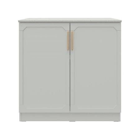 ตู้เตี้ยบานเปิด SB FURNITURE QUINN 19228845 80 ซม. สีเทาอ่อน_1