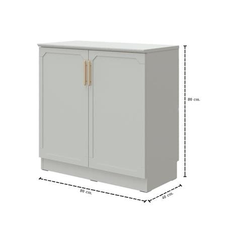 ตู้เตี้ยบานเปิด SB FURNITURE QUINN 19228845 80 ซม. สีเทาอ่อน_5