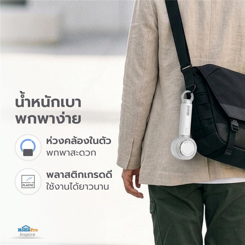 พัดลมพกพา EKONO EK-PTB16 FS01 สีขาว