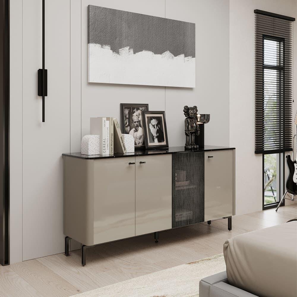 ตู้เตี้ยบานเปิด SB FURNITURE BLESS 19248748 160 ซม. สีอัลมอนด์เบจ