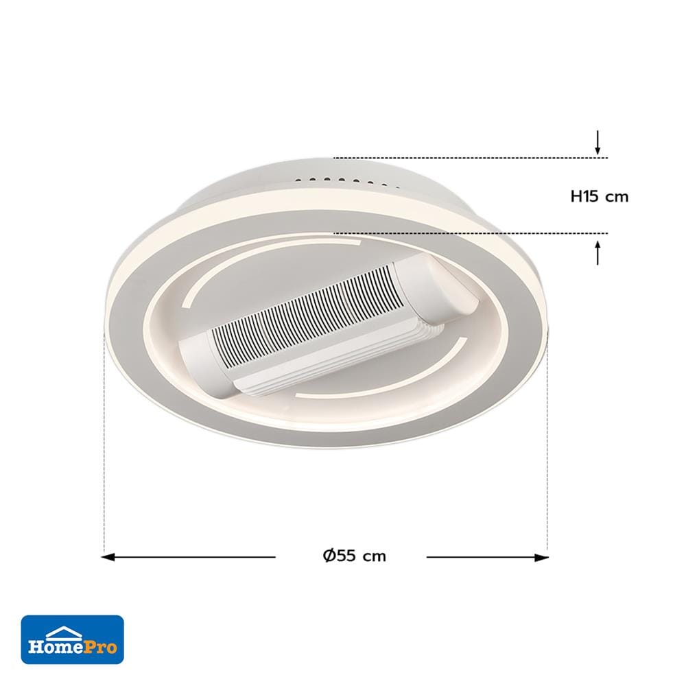 ไฟเพดานพัดลม LED CARINI CN21-6011WH 71 วัตต์ 22 นิ้ว สีขาว
