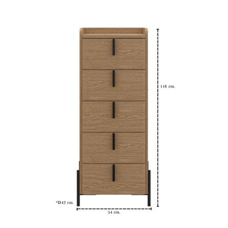 ตู้สูง SB FURNITURE WANATA 19239515 54 ซม. สีโอ๊ค_4