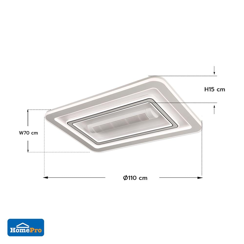 ไฟเพดานพัดลม LED CARINI CN43-6012WH 128 วัตต์ 43 นิ้ว สีขาว