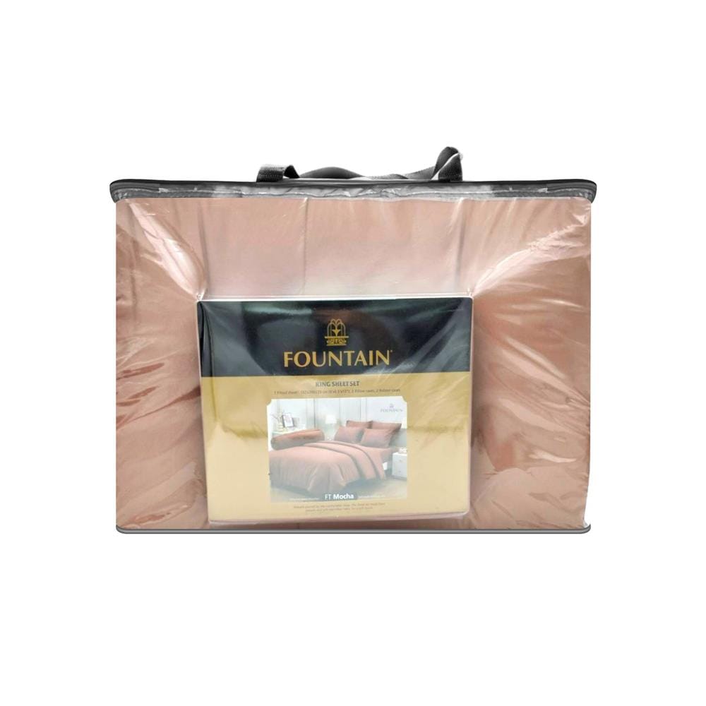 ชุดผ้าปูที่นอน 6 ฟุต (ชุด 6 ชิ้น) FOUNTAIN COLOR 70201-FT MOCHA
