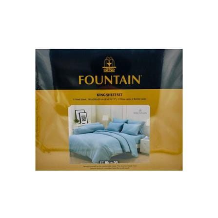 ชุดผ้าปูที่นอน 6 ฟุต (ชุด 5 ชิ้น)  FOUNTAIN COLOR 70101-FT BLUE05_3