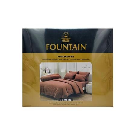 ชุดผ้าปูที่นอน 6 ฟุต (ชุด 5 ชิ้น) FOUNTAIN COLOR 70101-FT MOCHA_3