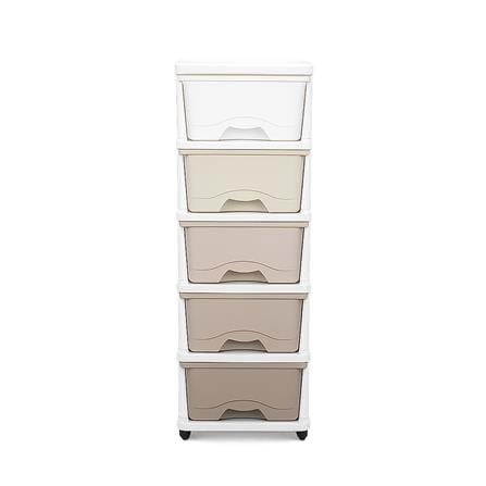 ตู้ลิ้นชัก 5 ชั้น STACKO KURI 33x43.5x96 ซม. สีขาว/น้ำตาล_2