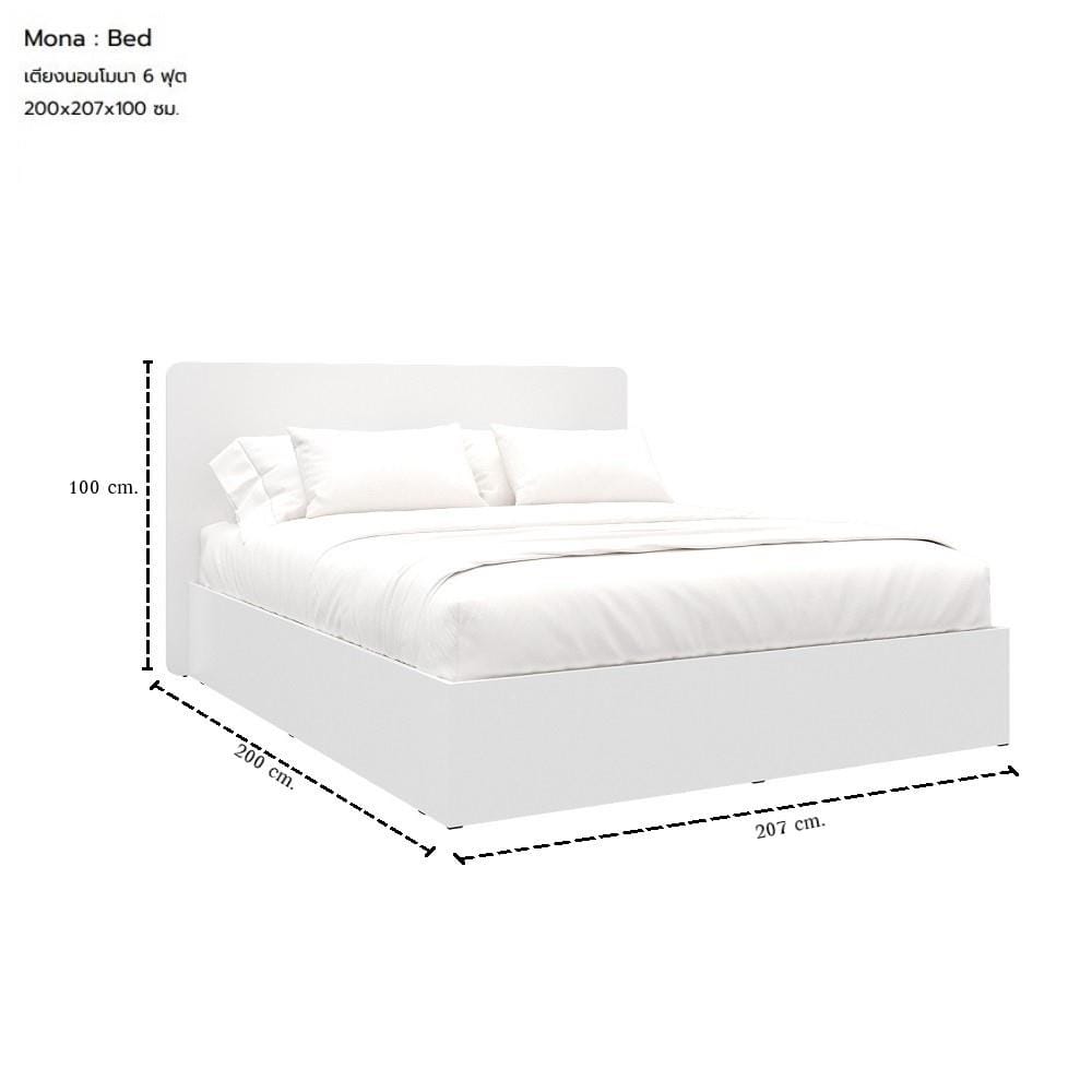 เตียง 6 ฟุต KONCEPT MONA 19236685 สีขาว