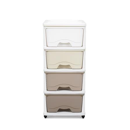 ตู้ลิ้นชัก 4 ชั้น STACKO KURI 33x43.5x76 ซม. สีขาว/น้ำตาล_2