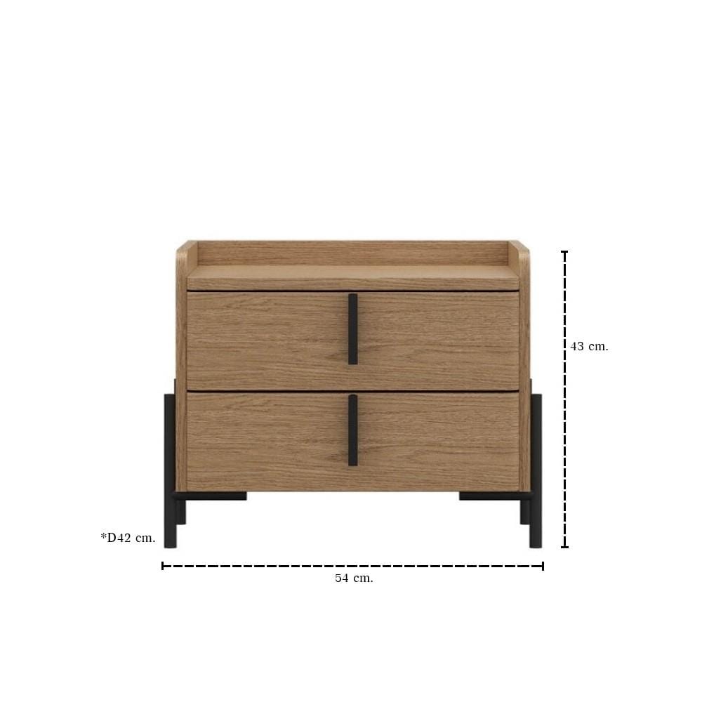 ตู้ข้างเตียง SB FURNITURE WANATA 54 ซม. สีน้ำตาล