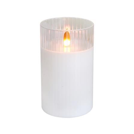 เทียนตกแต่ง LED ขอบสูงแก้วใส CLAIRE 12.5 ซม. สีขาว