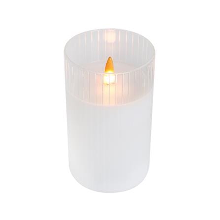 เทียนตกแต่ง LED ขอบสูงแก้วใส CLAIRE 12.5 ซม. สีขาว_1