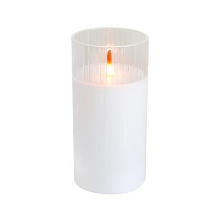 เทียนตกแต่ง LED ขอบสูงแก้วใส CLAIRE 15 ซม. สีขาว