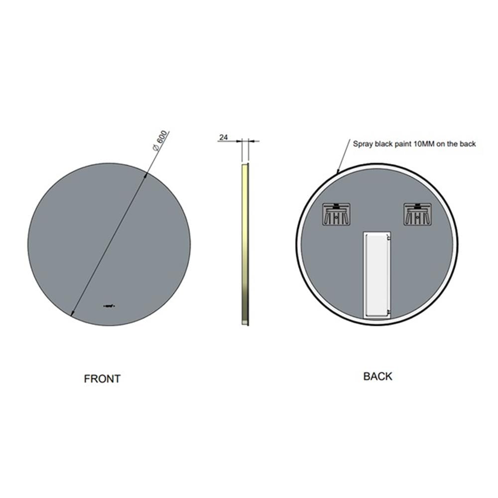 กระจกเงาตกแต่ง LED COTTO MIR001 60x60 ซม.