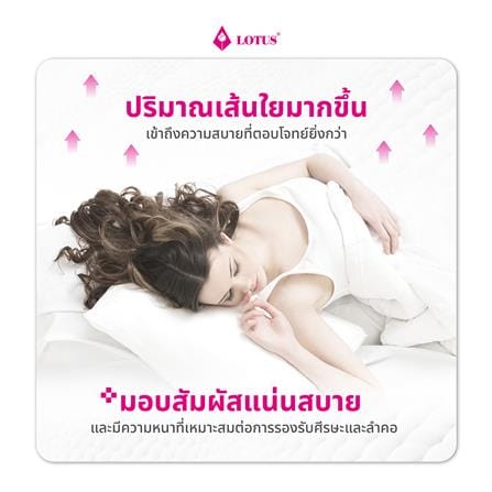 หมอนหนุนสุญญากาศ ใยสังเคราะห์ LOTUS 20x30 นิ้ว สีขาว (1 แถม 1)_4