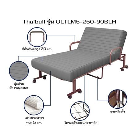 เตียงพับพร้อม TOPPER THAIBULL OLTLM5-250-90BLH สี GREY_7