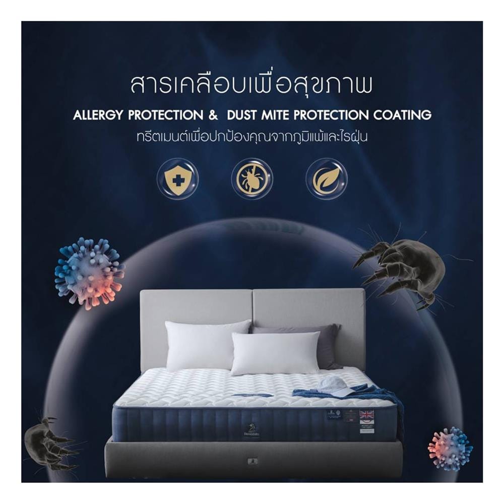 ที่นอนสปริง 6 ฟุต DUNLOPILLO รุ่น DREAM POWER พร้อมชุดเครื่องนอน 11 ชิ้น