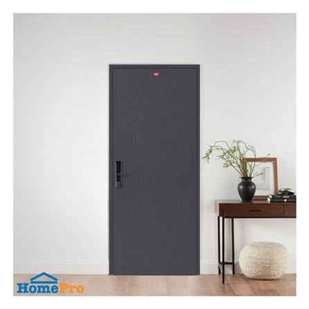 ชุดประตูเหล็ก เจาะลูกบิด PROFESSIONAL DOOR FR2RBK+WD2BK 96.4x203.5 ซม. สีเทาเม็ดทราย (เปิดด้านขวา ออกด้านนอก)_3