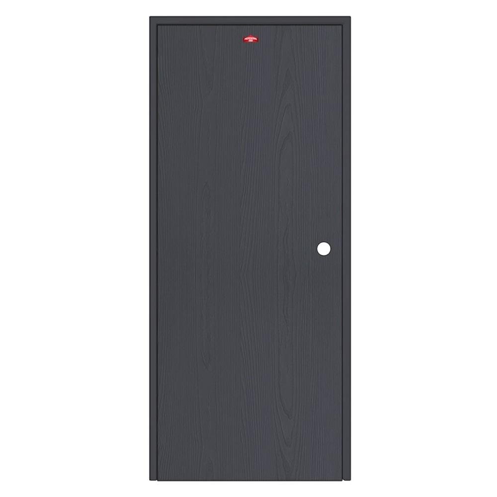 ชุดประตูเหล็ก เจาะลูกบิด PROFESSIONAL DOOR FR1LBK+WD1BK 86.4x203.5 ซม. สีเทาเม็ดทราย (เปิดด้านซ้าย ออกด้านนอก)