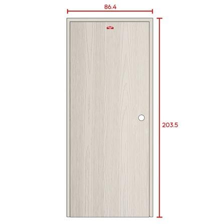ชุดประตูเหล็ก เจาะลูกบิด PROFESSIONAL DOOR FR1LC+WD1C 86.4x203.5 ซม. สีครีม (เปิดด้านซ้าย ออกด้านนอก)_6