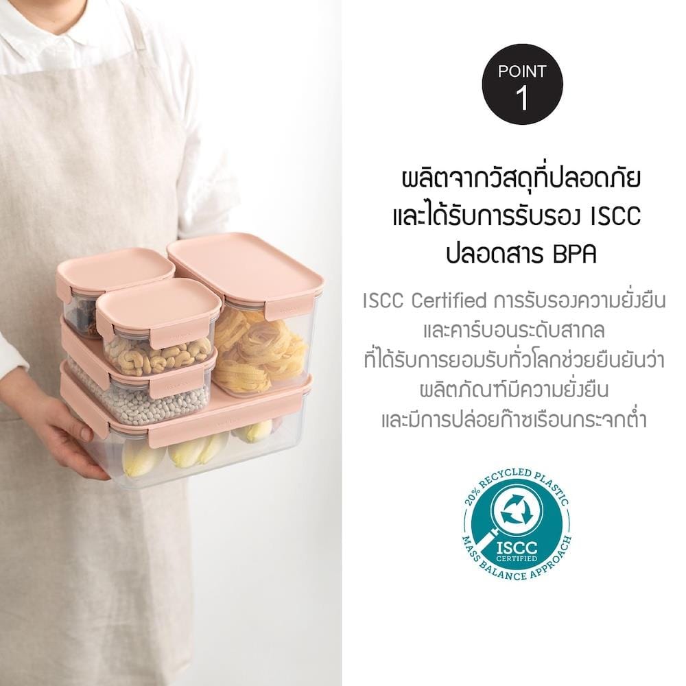 กล่องอาหาร LOCKNLOCK CLASSIC PLUS 0.38 ลิตร สีเขียว