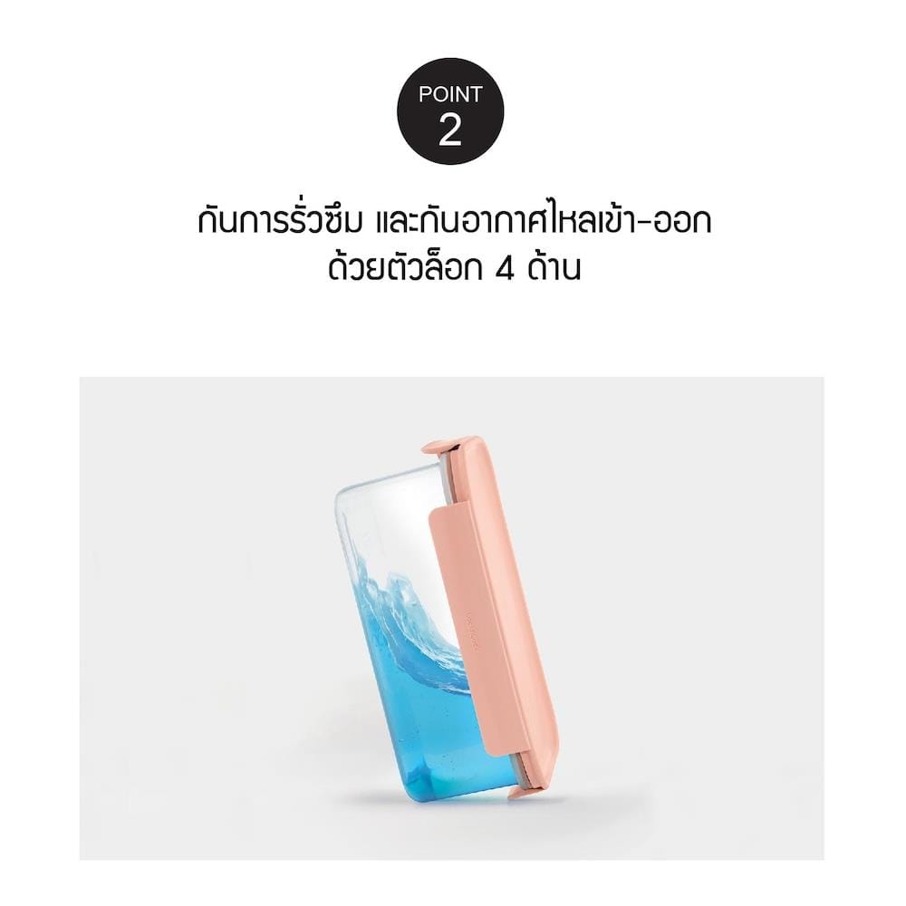 กล่องอาหาร LOCKNLOCK CLASSIC PLUS 0.38 ลิตร สีเขียว