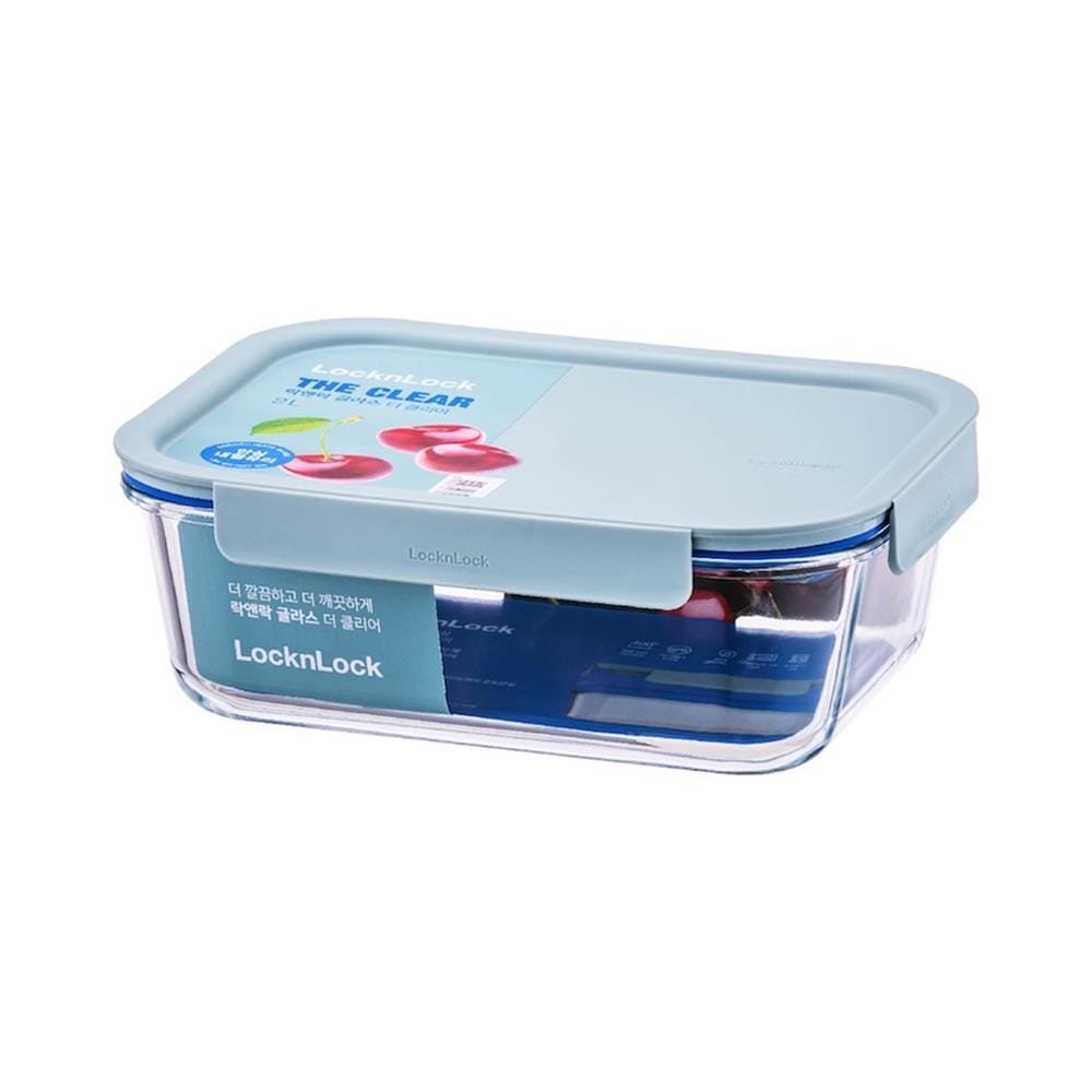 กล่องอาหารแก้ว LOCKNLOCK THE CLEAR LNG422 1 ลิตร สีเขียว