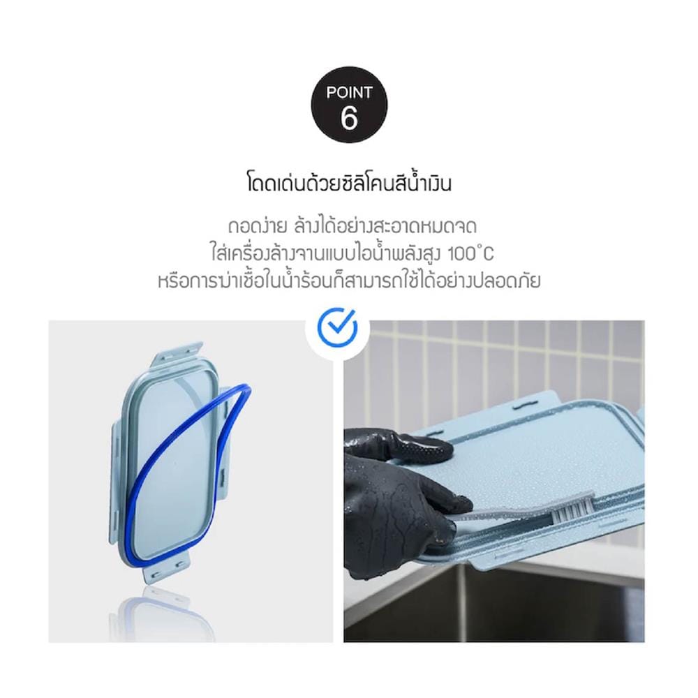 กล่องอาหารแก้ว LOCKNLOCK THE CLEAR LNG422 1 ลิตร สีเขียว