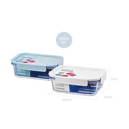 กล่องอาหารแก้ว LOCKNLOCK THE CLEAR LNG422 1 ลิตร สีเขียว_10