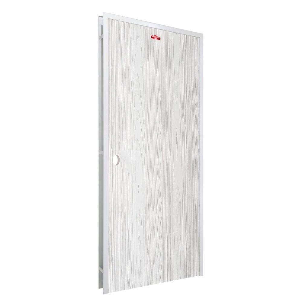 ชุดประตูเหล็ก เจาะลูกบิด PROFESSIONAL DOOR FR2RW+WD2W 96.4x203.5 ซม. สีขาวเม็ดทราย (เปิดด้านขวา ออกด้านนอก)