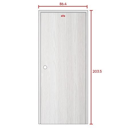 ชุดประตูเหล็ก เจาะลูกบิด PROFESSIONAL DOOR FR1RW+WD1W 86.4x203.5 ซม. สีขาวเม็ดทราย (เปิดด้านขวา ออกด้านนอก)_6