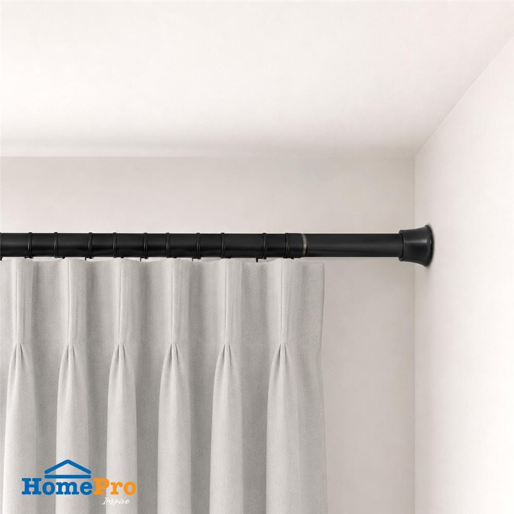 รางเหล็ก ยืดหด HOME LIVING STYLE NON DRILL 110-210 ซม. สีดำ
