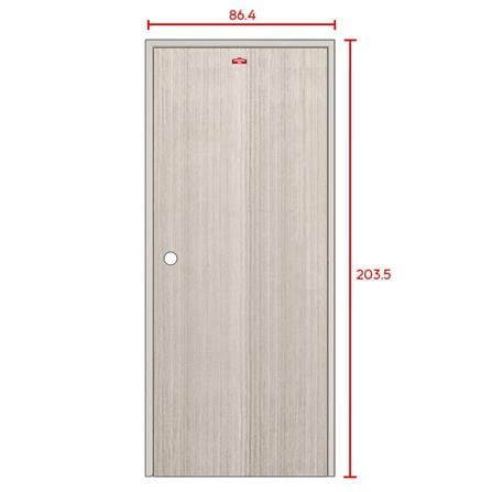 ชุดประตูภายในเหล็ก เจาะลูกบิด PROFESSIONAL DOOR FR1RG+D141 86.4x203.5 ซม. สีเทา (เปิดด้านขวา ออกด้านนอก)_6