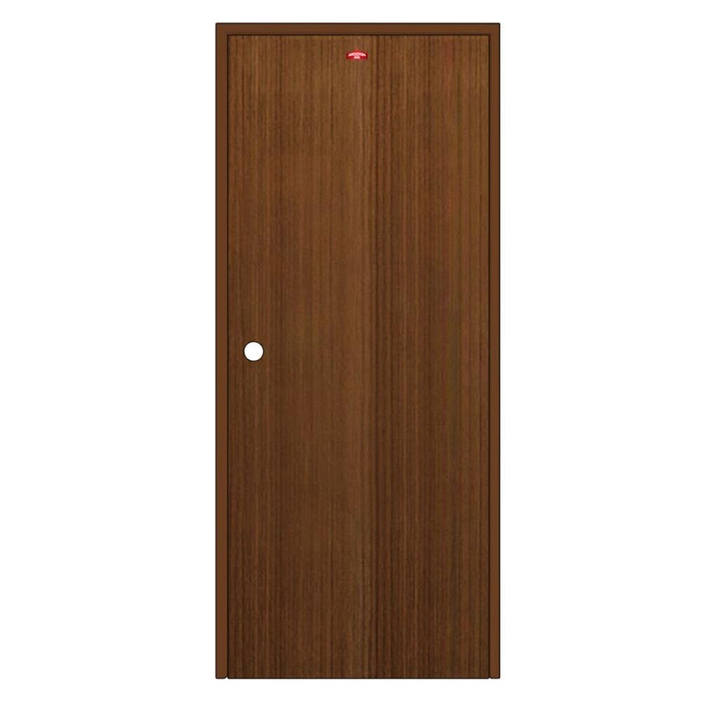 ชุดประตูภายในเหล็ก เจาะลูกบิด PROFESSIONAL DOOR FR1RBW+D138 86.4x203.5 ซม. สีน้ำตาล (เปิดด้านขวา ออกด้านนอก)
