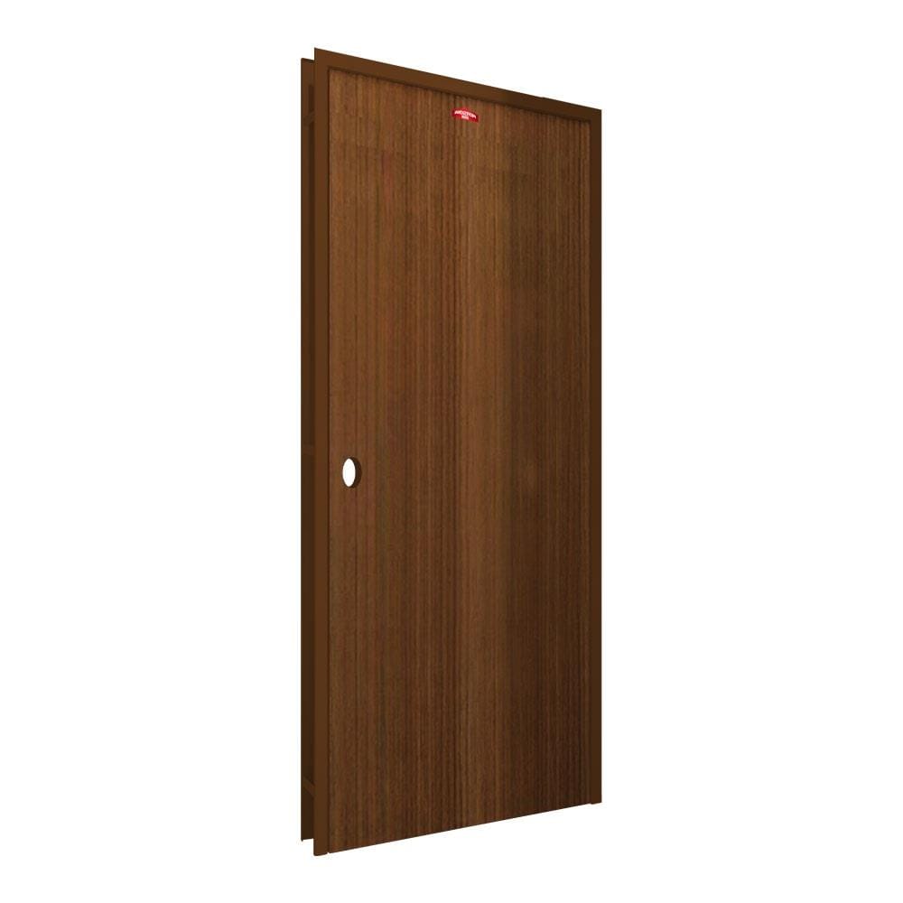 ชุดประตูภายในเหล็ก เจาะลูกบิด PROFESSIONAL DOOR FR1RBW+D138 86.4x203.5 ซม. สีน้ำตาล (เปิดด้านขวา ออกด้านนอก)