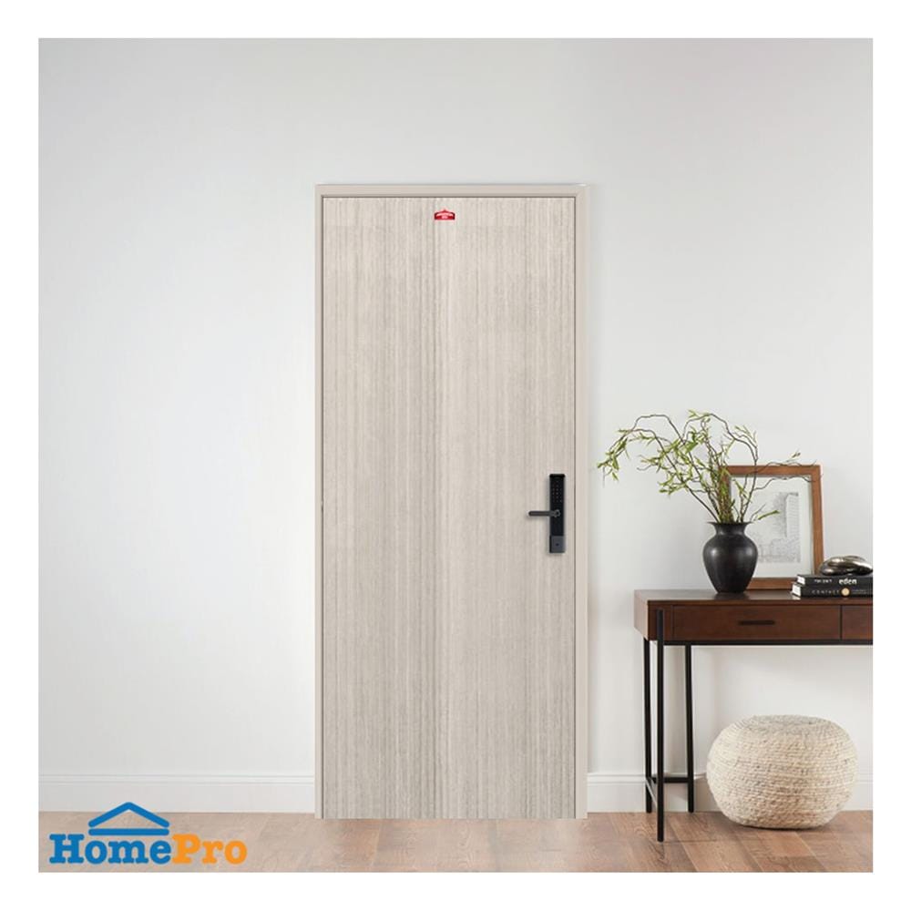 ชุดประตูภายในเหล็ก เจาะลูกบิด PROFESSIONAL DOOR FR2LG+D241 96.4x203.5 ซม. สีเทา (เปิดด้านซ้าย ออกด้านนอก)