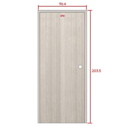 ชุดประตูภายในเหล็ก เจาะลูกบิด PROFESSIONAL DOOR FR2LG+D241 96.4x203.5 ซม. สีเทา (เปิดด้านซ้าย ออกด้านนอก)_6