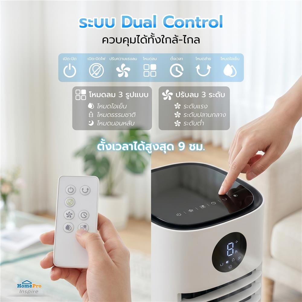 พัดลมไอเย็น NIKITO DF-AF3001C 8 ลิตร สีขาว