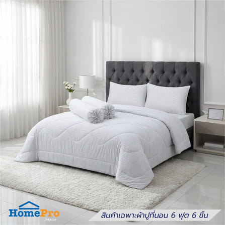 ชุดผ้าปูที่นอน 6 ฟุต (ชุด 6 ชิ้น) HOME LIVING STYLE KEYCHAIN LIGHT GREY_1