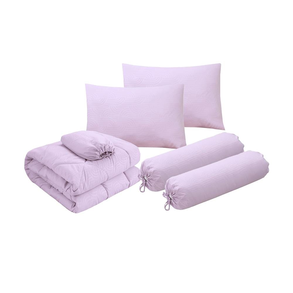 ชุดผ้าปูที่นอน 6 ฟุต (ชุด 6 ชิ้น) HOME LIVING STYLE MULTICURVE สี PURPLE