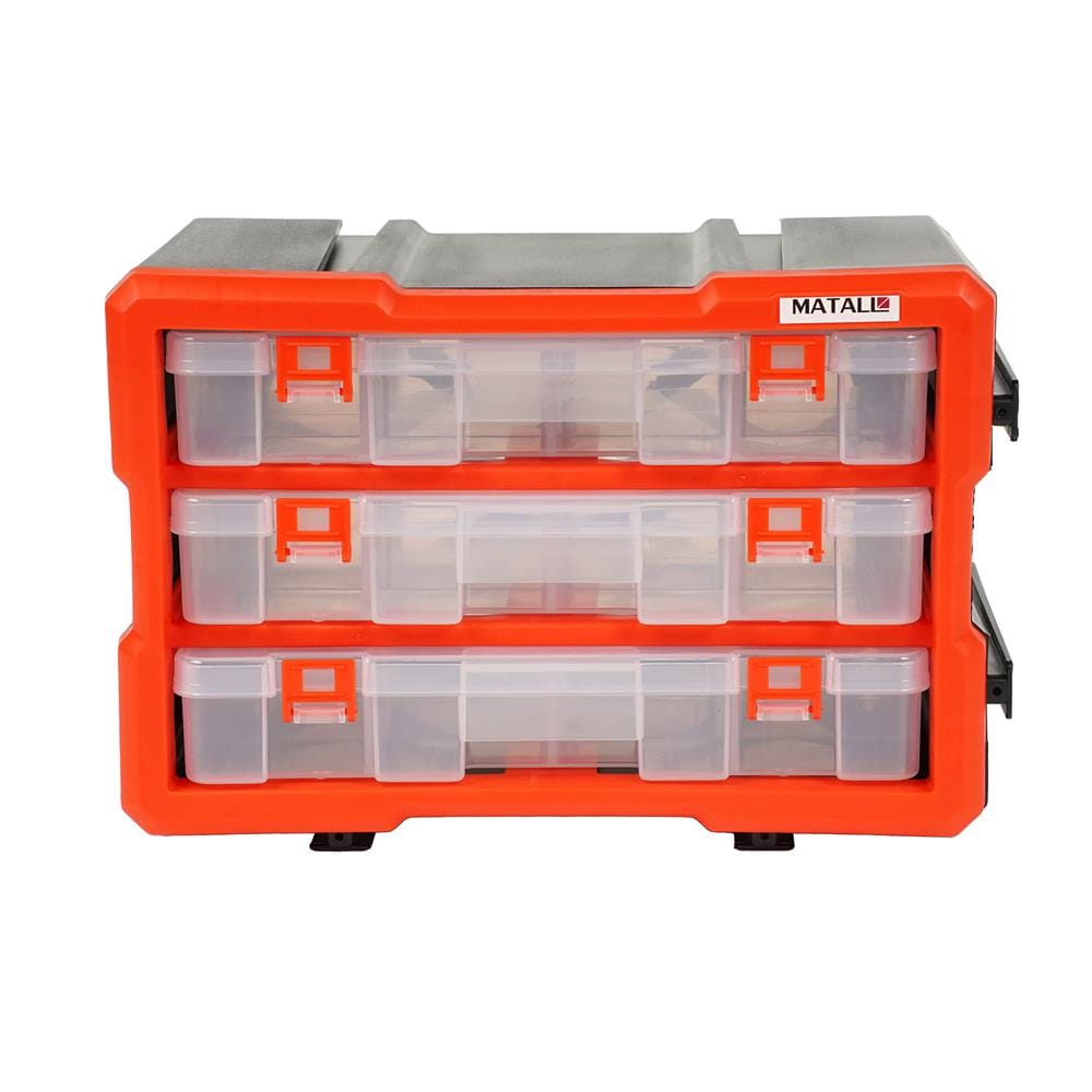 กล่องเก็บอะไหล่ 3 ช่อง MATALL MW-1803 สีดำส้ม