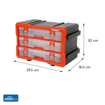 กล่องเก็บอะไหล่ 3 ช่อง MATALL MW-1803 สีดำส้ม_8