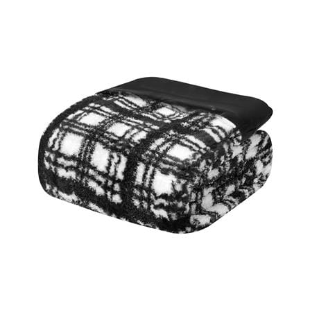 ผ้าห่ม BENETTA GRID 70x90 นิ้ว สี BLACK&WHITE_1