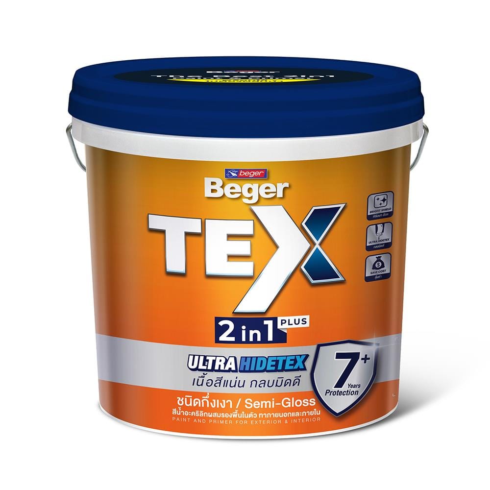 สีน้ำทาภายนอก ชนิดกึ่งเงา BEGER TEX 2IN1 BASE B 9 ลิตร