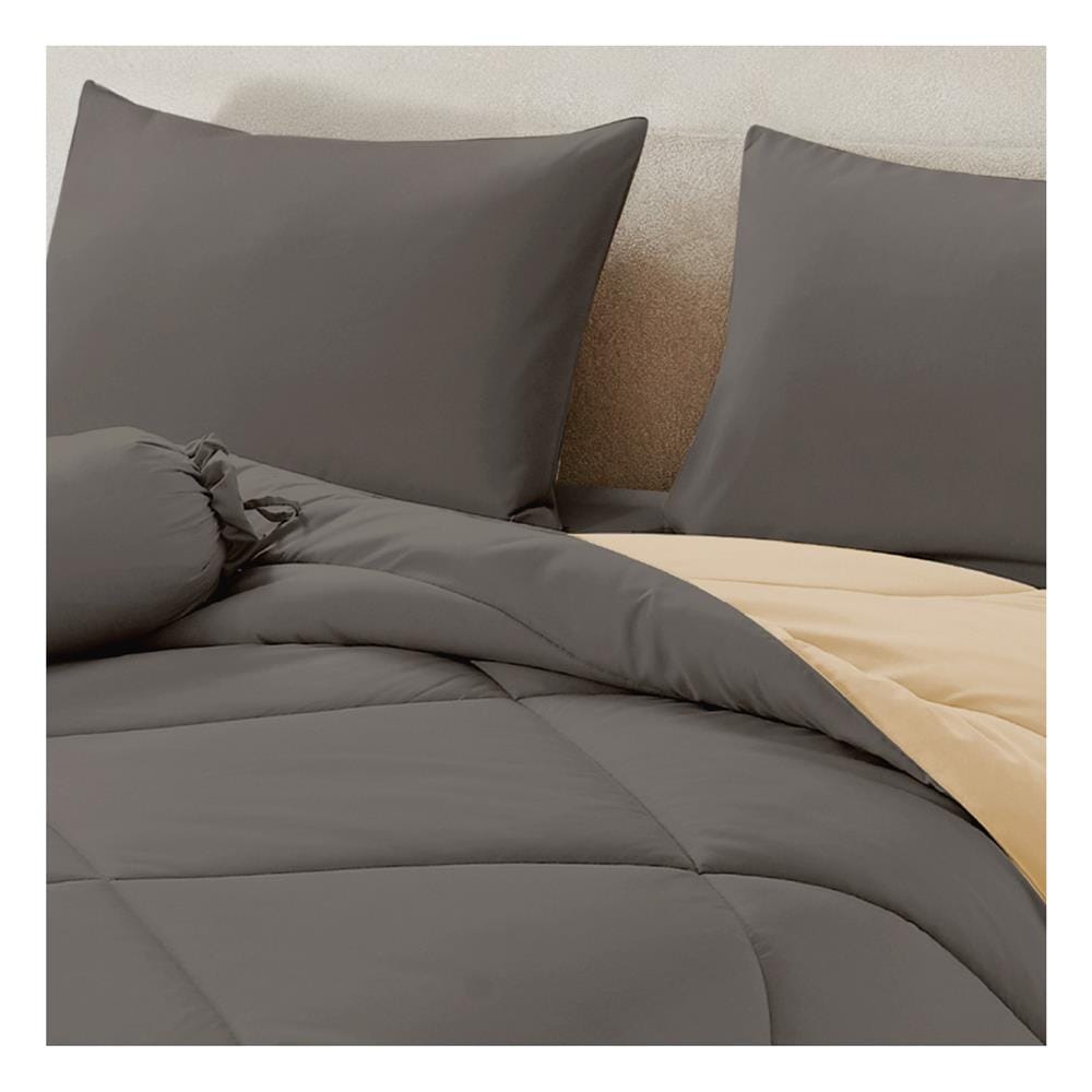 ชุดผ้าปูที่นอน 6 ฟุต (ชุด 5 ชิ้น) FROLINA MICROTEX PLUM TAUPE SF037