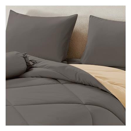 ชุดผ้าปูที่นอน 6 ฟุต (ชุด 5 ชิ้น) FROLINA MICROTEX PLUM TAUPE SF037_1