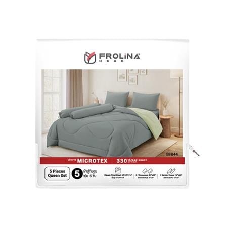 ชุดผ้าปูที่นอน 5 ฟุต (ชุด 5 ชิ้น) FROLINA MICROTEX DOVE LINEN SF038_4