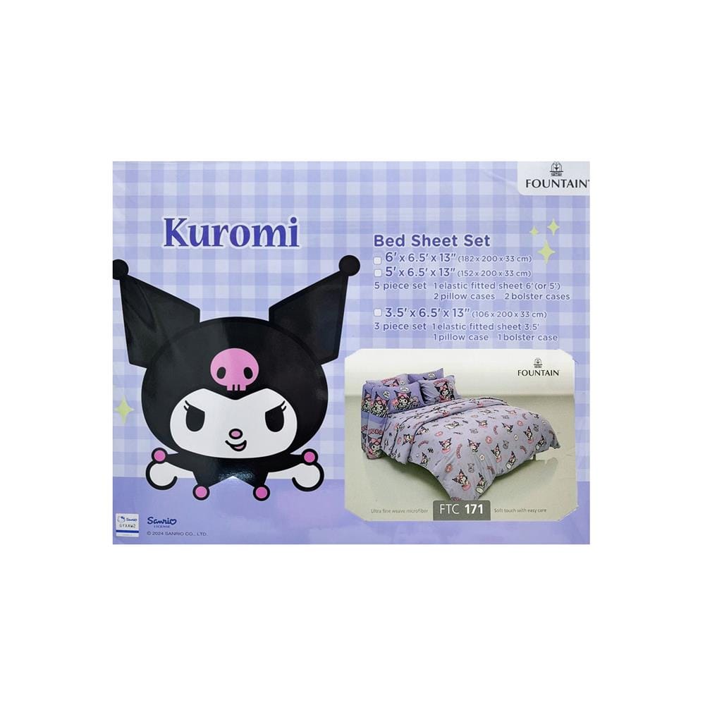 ชุดผ้าปูที่นอน 3.5 ฟุต (ชุด 3 ชิ้น) FOUNTAIN KUROMI 70105-FTC171