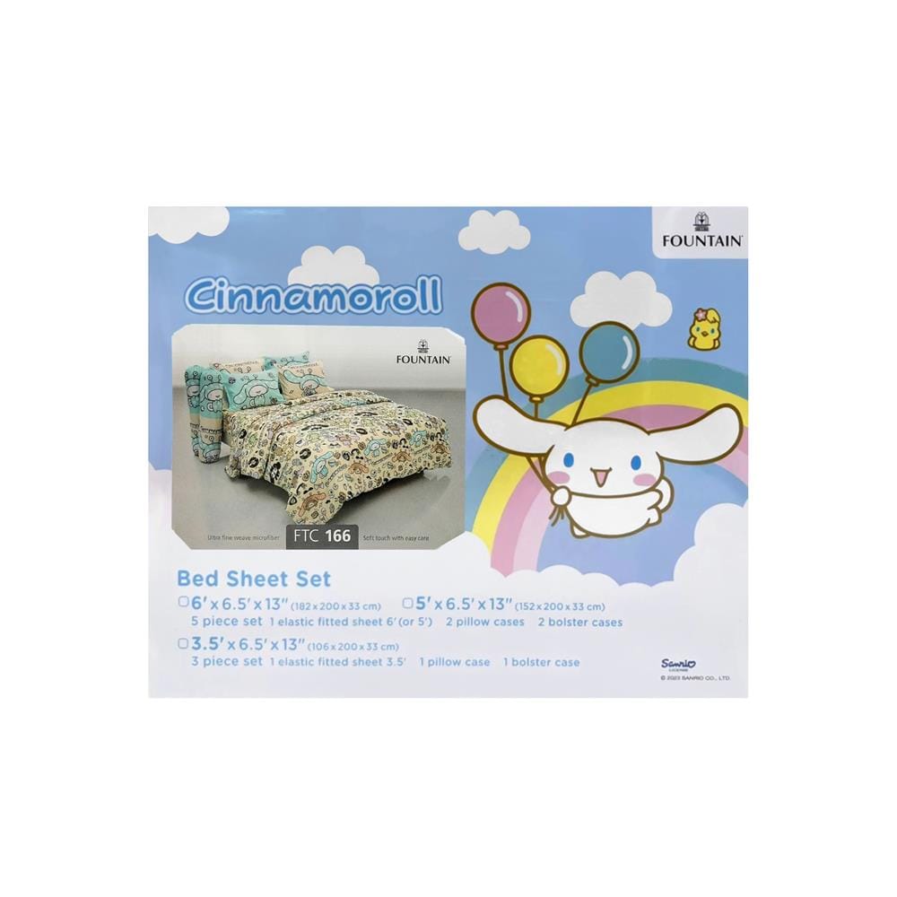 ชุดผ้าปูที่นอน 3.5 ฟุต (ชุด 3 ชิ้น) FOUNTAIN CINNAMOROLL 70105-FTC166
